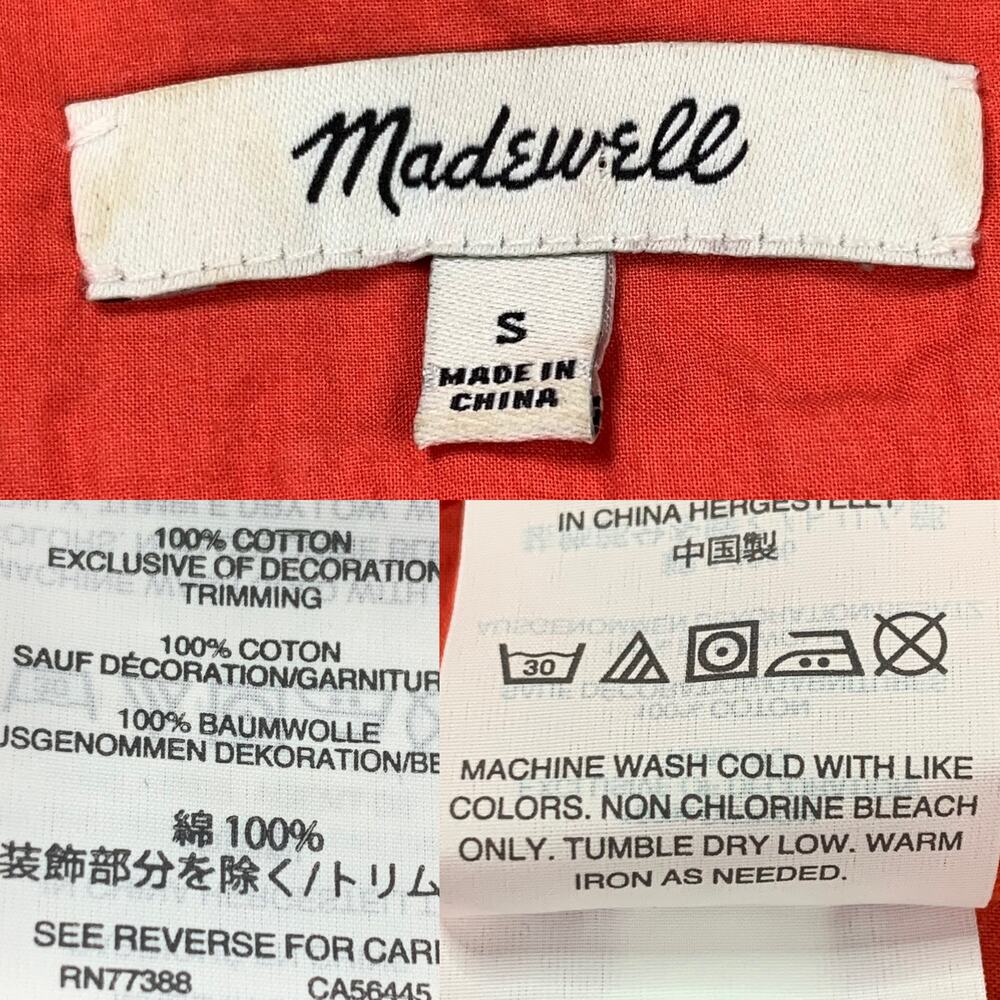 Madewell Eyelet Angelica Peasant Top Rusted Clay size Small - Picture 8 of 9